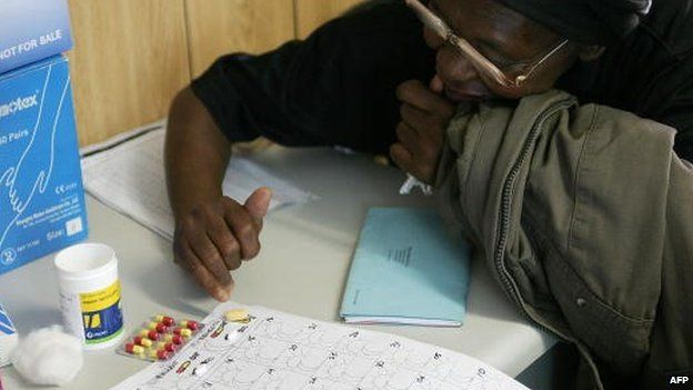 A patient receiving ARVs in South Africa - 2008