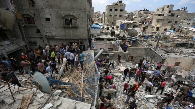 Gaza conflict: Israeli partial ceasefire slows violence - BBC News