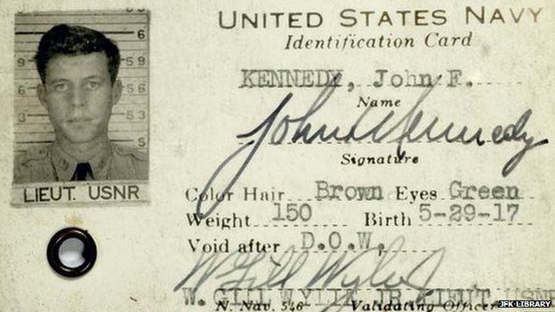United States Navy identification card for John F. Kennedy.