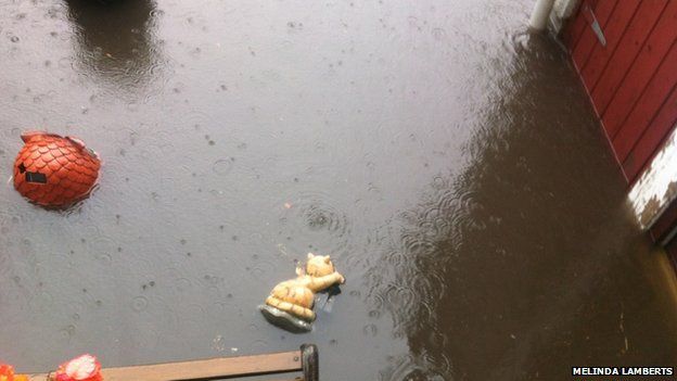 There was also bad flooding in Omagh, County Tyrone