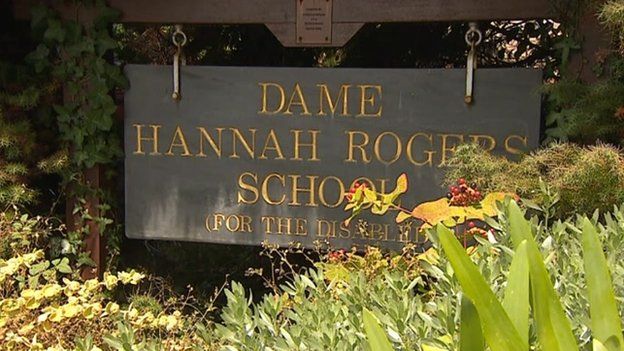 Dame Hannah Rogers School sign