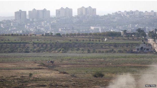 The Israeli border with the Gaza Strip (7 August 2014)