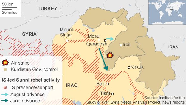 Iraq: US air strike on Islamic State militants in Iraq - BBC News