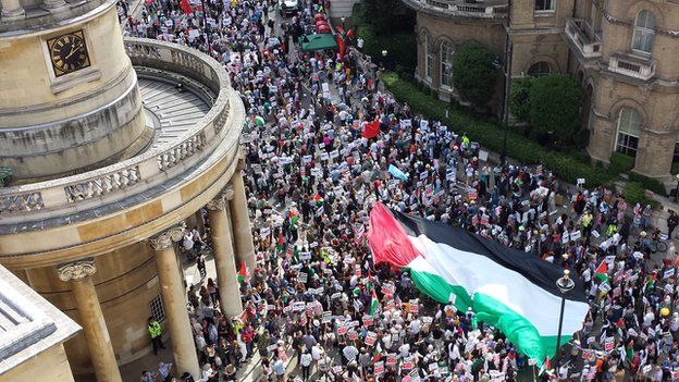 Pro-Palestine supporters in central London