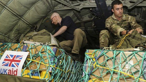 UK aid in cargo plane