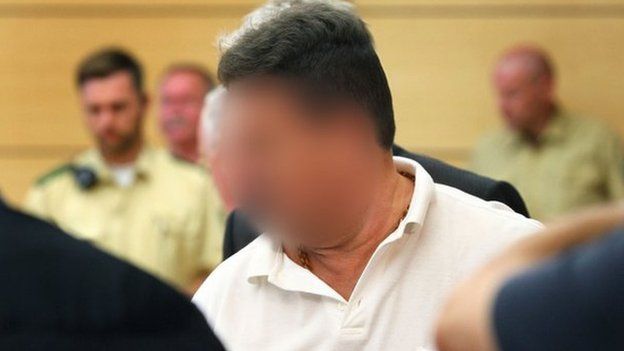 Michael Harry K in court in Wuerzberg (11 August 2014)