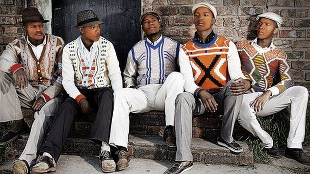 Models wearing Laduma Ngxokolo designs
