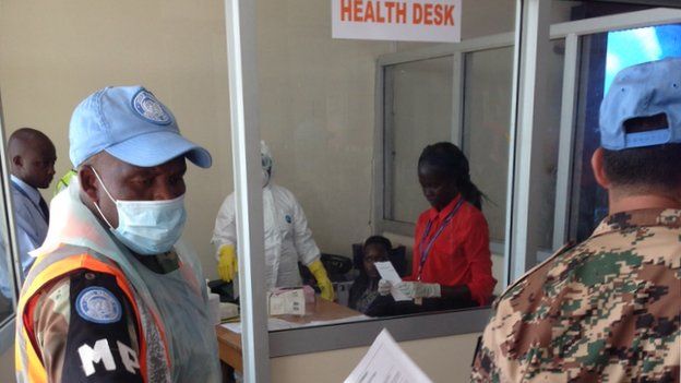 Entebbe airport's health desk - Uganda - August 2014