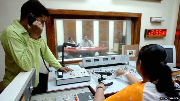 Radio show being produced at All India Radio in 2005.