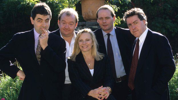 John Lloyd (second right) produced shows including Not the Nine O'Clock News