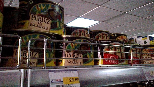 Cans of partridge meat