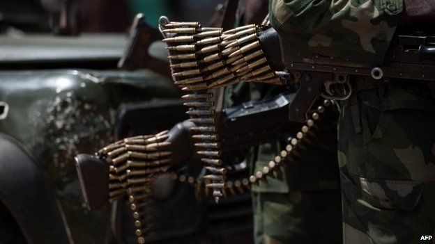 A bullet belt of an army soldier in eastern DR Congo