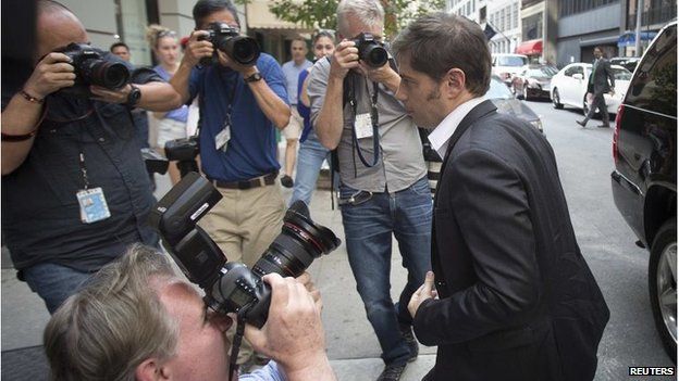 Argentina"s Economy Minister Axel Kicillof arrives at a press conference at the Argentine Consulate in New York July 30, 2014.