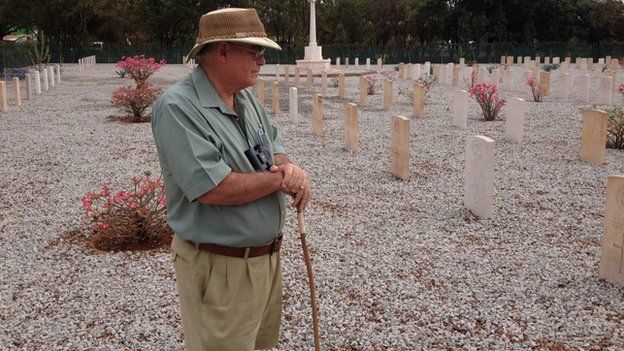 James Wilson, author of Guerilla's of Tsavo, at cemetery in Kenya (August 2014)