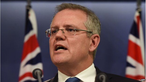 Australian Immigration Minister Scott Morrison at a press conference in Sydney in July 2014.
