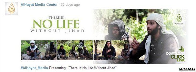 IS Diaspora account for Al-Hayat Media Center promoting high profile English-language video There is No Life Without Jihad