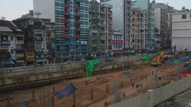 Construction site in Myanmar