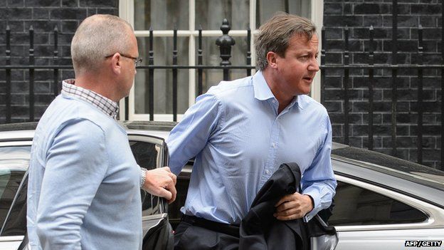 David Cameron arrives at Downing Street