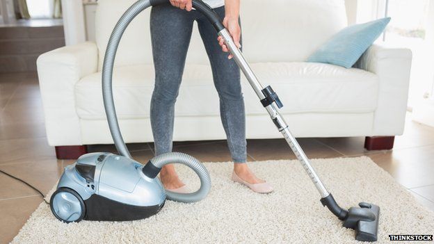 woman with hoover
