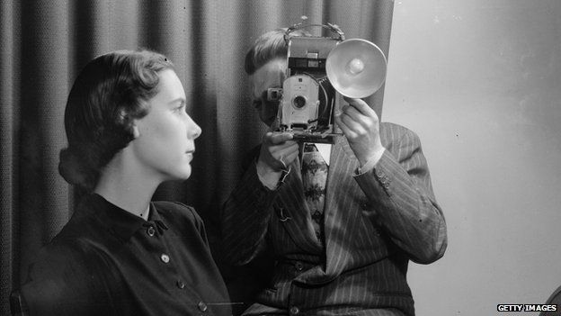 Early Polaroid camera in 1949