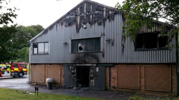 Fire tackled at Oka furniture store at Froxfield - BBC News