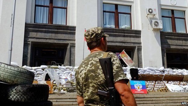 Luhansk rebel HQ - file pic