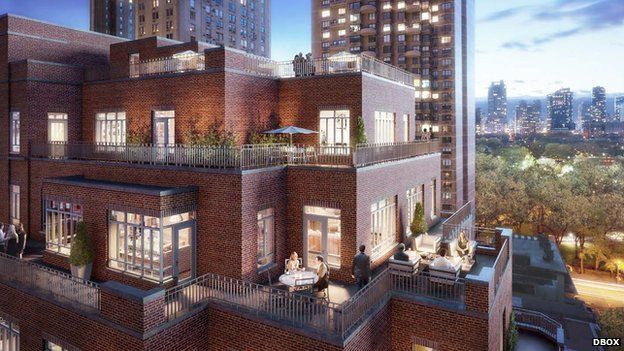 Artists rendering of the penthouse terrace in the Carlton House complex