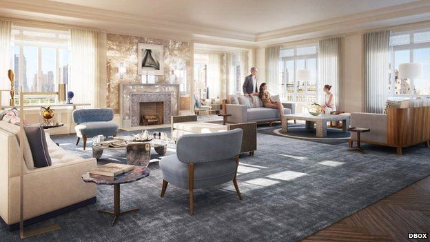 Artists rendering of the penthouse interior for the Carlton House complex under construction