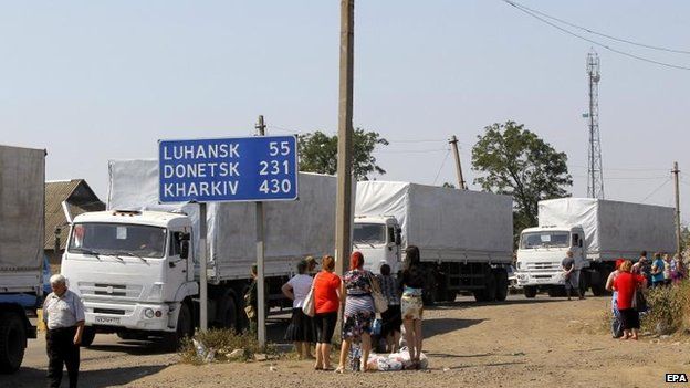 First Russian aid convoy returns, 23 Aug