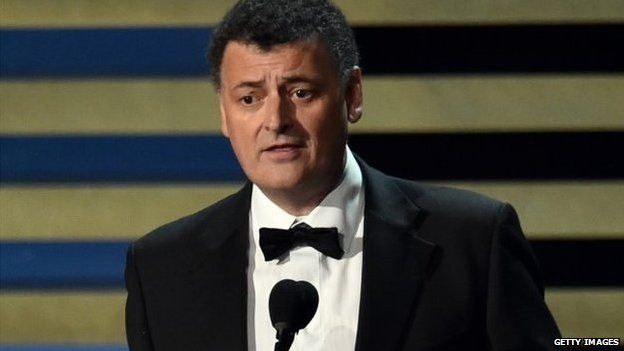 Writer Steven Moffat accepts Outstanding Writing for a Miniseries, Movie or a Dramatic Special for "Sherlock: His Last Vow" in Los Angeles, California, 25 August 2014