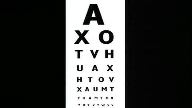 Optician's eye test