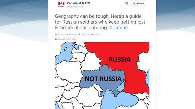 A map of "not Russia" tweeted by the Canadian Nato delegation.