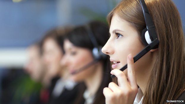 Woman in call centre