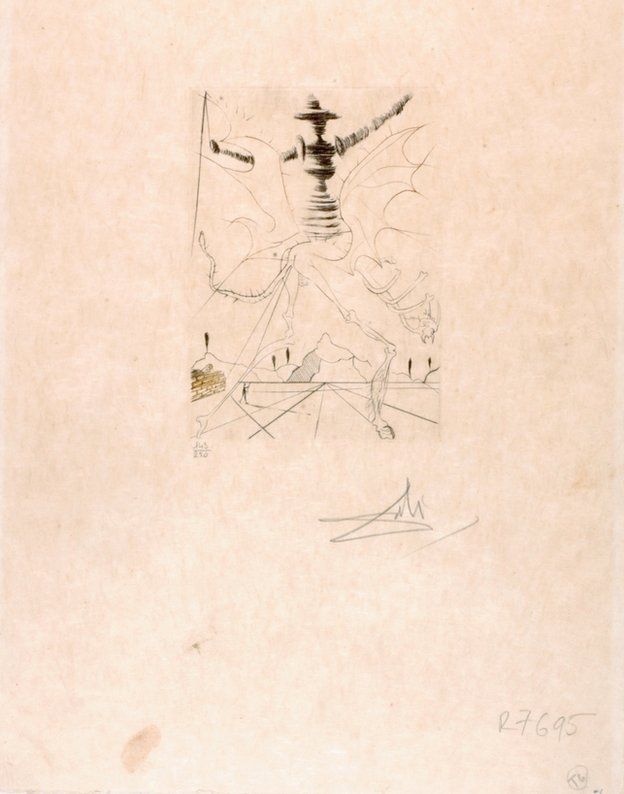 Salvador Dali etching