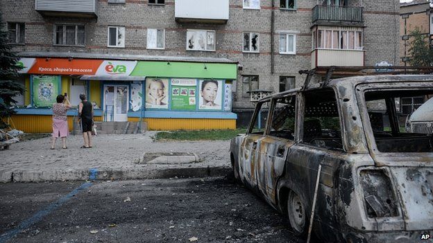 Shell damage in Donetsk. 28 Aug 2014