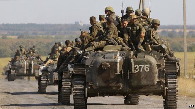 Ukrainian troops evacuated from the rebel-held town of Starobesheve