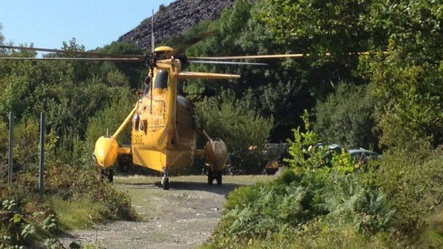 Sea King helicopter at Dorothea Quarry