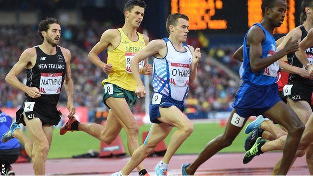 Chris O'Hare in action for Scotland in the 1500m final at the Commonwealth Games in Glasgow