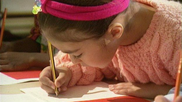 Girl writing