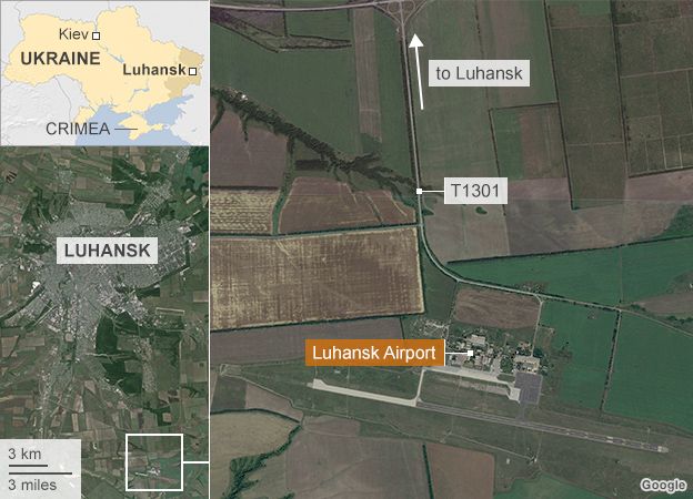 Map of Luhansk airport