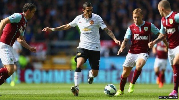 Man Utd new signing Angel di Maria in action against Burnley