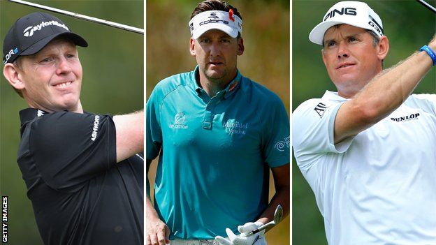 Stephen Gallacher, Ian Poulter and Lee Westwood