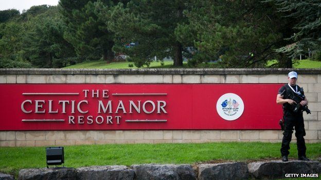 Security has been stepped up around the Celtic Manor in Newport