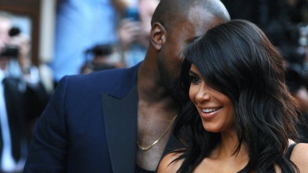 Kim Kardashian and Kanye West attend the GQ Men of the Year awards at The Royal Opera House