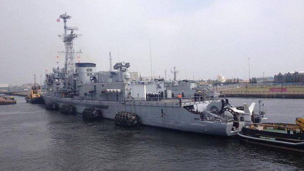 French anti-submarine frigate La Motte-Picquet arrived in Cardiff on Wednesday afternoon