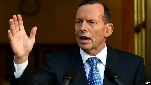 Australian PM Tony Abbott in file image from 31 August 2014