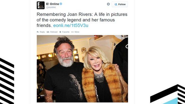 #BBCtrending: Joan Rivers remembered in online tributes - BBC News