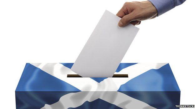 A Scottish flag ballot box