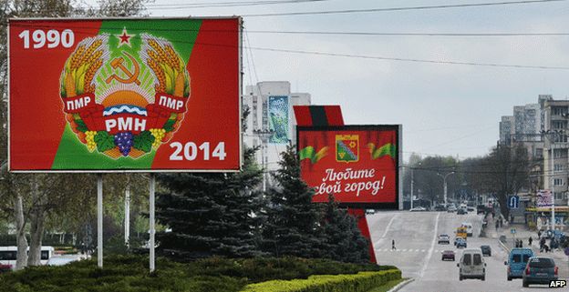 A road in Tiraspol, 16 April 2014