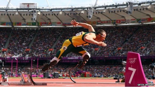 Oscar Pistorius of South Africa competes at the London Olympics - August 2014